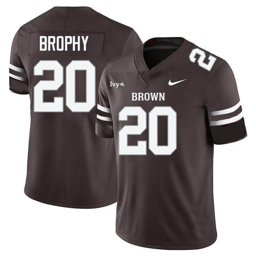 Brown Bears #20 Miles Brophy College Football Jerseys,Uniforms Stitched-Brown